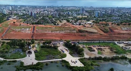 Região do bairro de Mutange, em Maceió, onde a terra já cedeu 1,7 metro