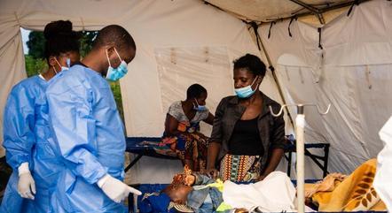 Foto tirada durante o surto de cólera no Malawi, em fevereiro deste ano