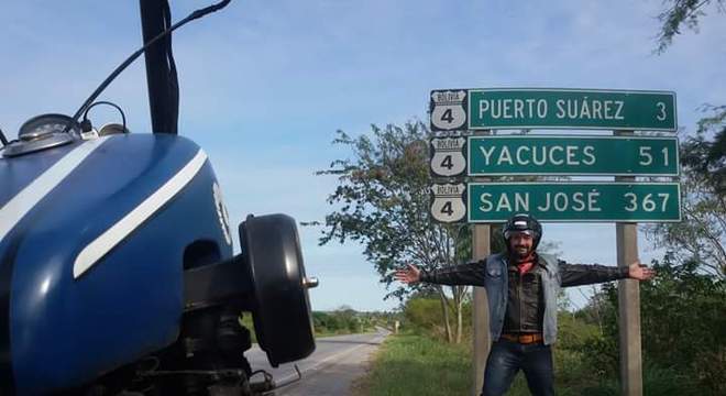 Com sua criao chegando em Puerto Surez, na Bolvia / Arquivo Pessoal