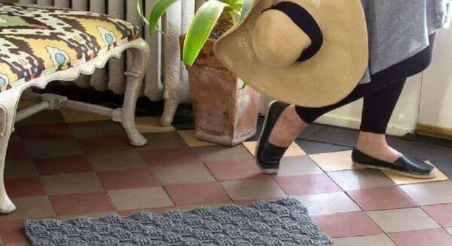 como fazer tapete de crochê quadrado