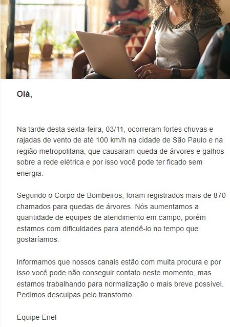 Enel sugere app e site a clientes que se queixam de esperar mais de 1 hora  no telefone - Notícias - R7 São Paulo