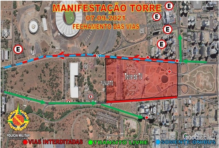  Atos contrários ao governo serão concentrados no estacionamento da Torre da TV