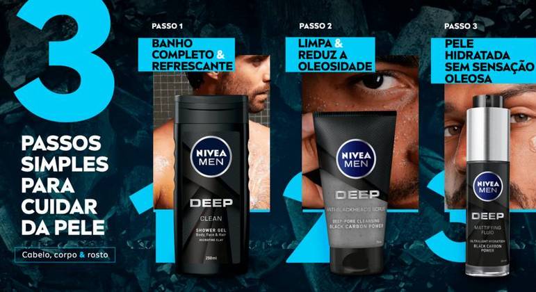 Conheça os novos produtos faciais da linha NIVEA MEN DEEP desenvolvidos para a pele masculina!