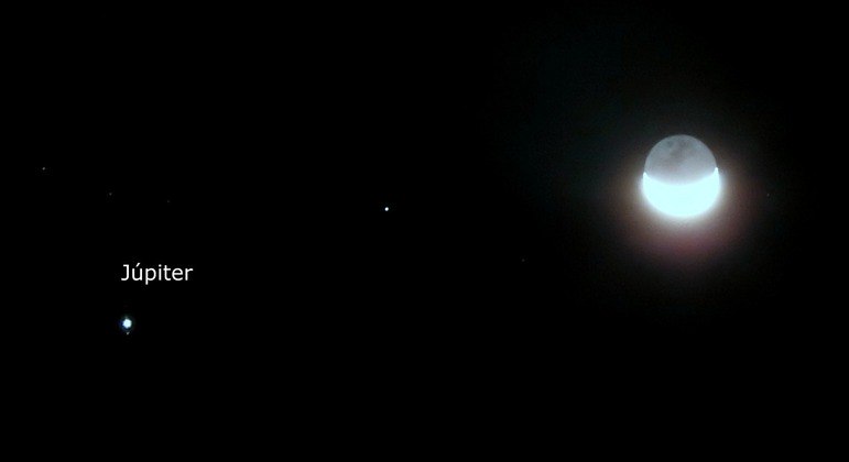 Conjunção Lua-Júpiter que ocorreu em 7 de setembro de 2021