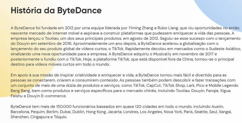 Considerada a startup mais valiosa do mundo, a ByteDance, sediada em Pequim, quer ampliar suas receitas. A empresa está avaliada em U$$ 300 bilhões.
