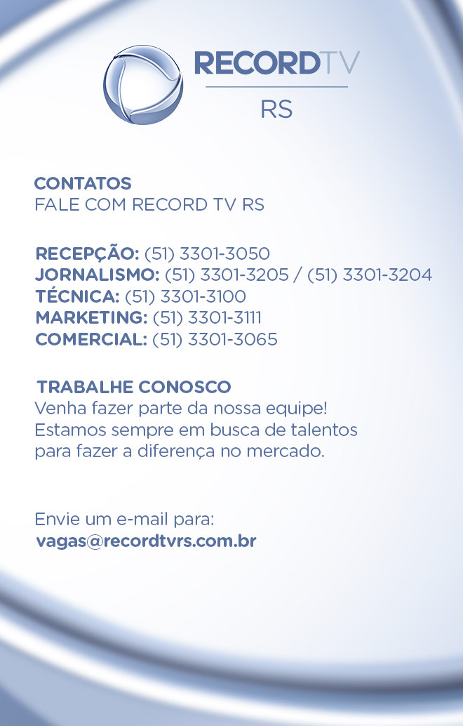 Contatos da Record TV RS