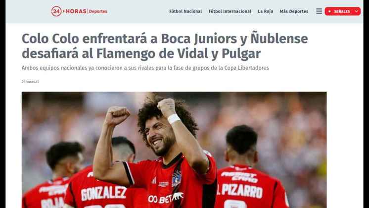 Continuando no Chile, o destaque da 'TVN Deportes' também ficou por conta de Flamengo e Boca Juniors, rivais de Ñublense e Colo-Colo. No entanto, a publicação fez questão de relembrar os jogadores chilenos presentes no elenco Rubro-Negro. 