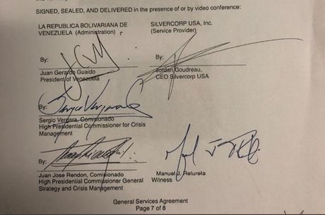Contrato da Silvercop assinado por Rendón e Guaidó