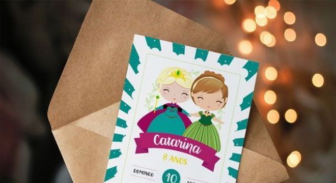 Convite de aniversário infantil Frozen