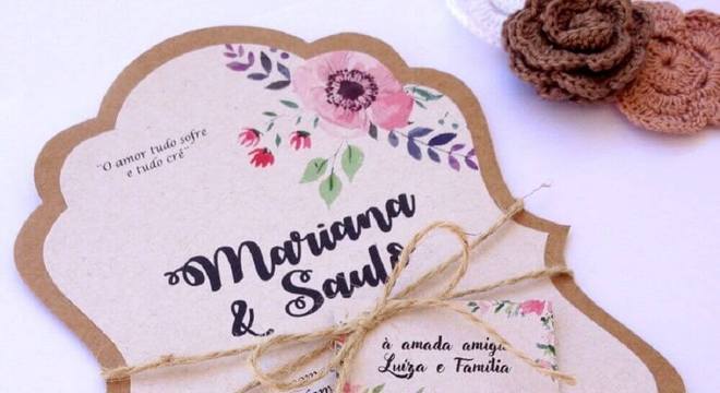 Convite de casamento simples e barato de fazer em casa