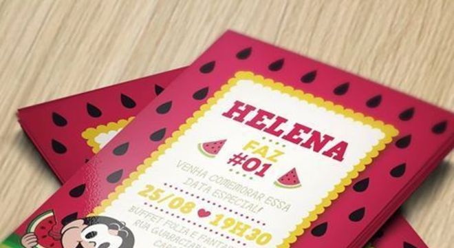 Convite para festa com tema Magali