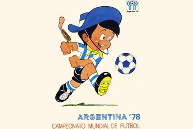 Copa de 1978 (Argentina) - Gauchito Mundialito - Seu nome se refere a gaucho (homem do campo em países de língua espanhola). Foi desenhado por Néstor Córdoba, mas criticado porque muitos acharam parecido com Juanito, do México. Foi apelidado de Playmobil dos Pampas.