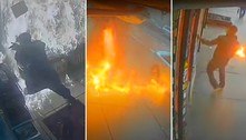 Caos e fogo: homem joga coquetel Molotov dentro de mercearia 