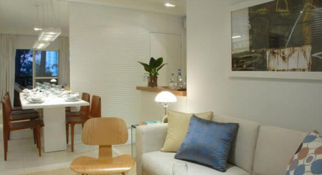 Cores neutras na decoração da sala de estar