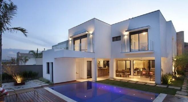 cores para pintar casa com piscina