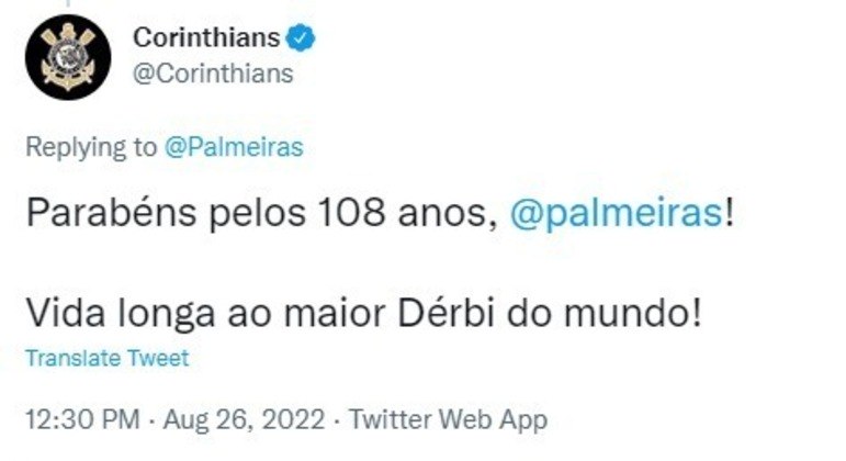 Em 2022, foram três clássicos, e todos os dérbis foram vencidos pelo Palmeiras