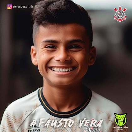 Corinthians: versão criança de Fausto Vera, criada com auxílio de inteligência artificial.