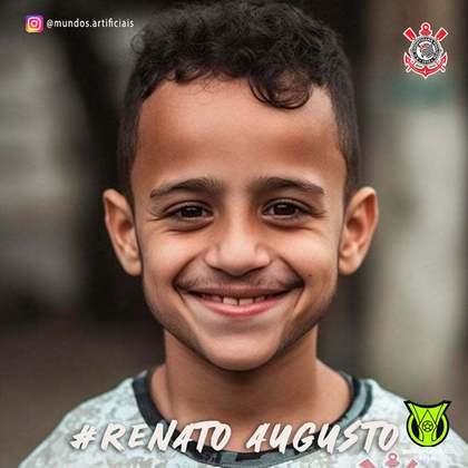 Corinthians: versão criança de Renato Augusto, criada com auxílio de inteligência artificial.