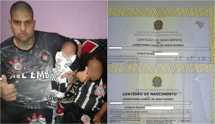 Torcedor fanático do Corinthians, que estreia nesta quinta-feira (6) na Libertadores, diante do Liverpool-URU, Leandro Soares decidiu mostrar todo seu amor pelo clube do Parque São Jorge de uma forma diferente. Pai de dois filhos, o torcedor homenageou o clube do coração ao colocar o nome dos filhos de Corinthienzo e Corinthians Cássio