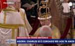 Charles 3º no momento em que foi coroado como o novo monarca do Reino Unido
