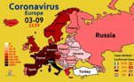 Coronavírus mapa 