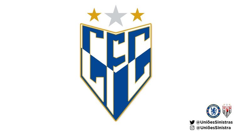Corrente contra o Palmeiras no Mundial de Clubes: a fusão dos escudos do Atlético-GO e do Chelsea.