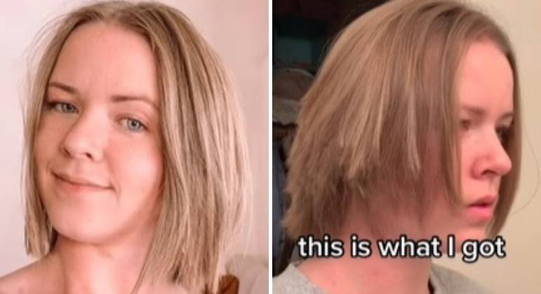 Professora mostra o antes e o depois de seu corte de cabelo desastroso