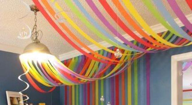 cortina de papel crepom 