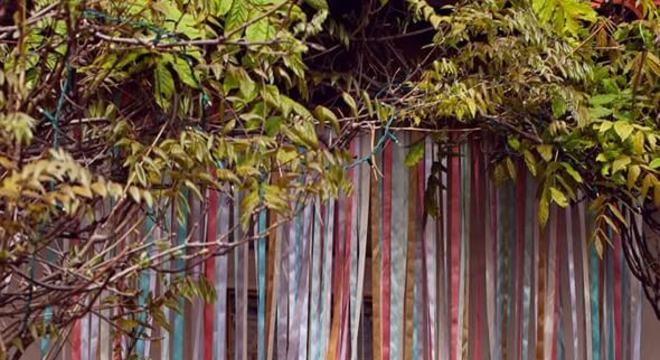 Cortina de papel crepom