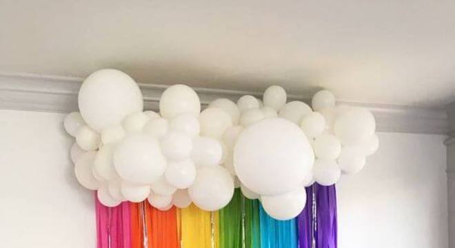 Cortina de papel crepom colorido