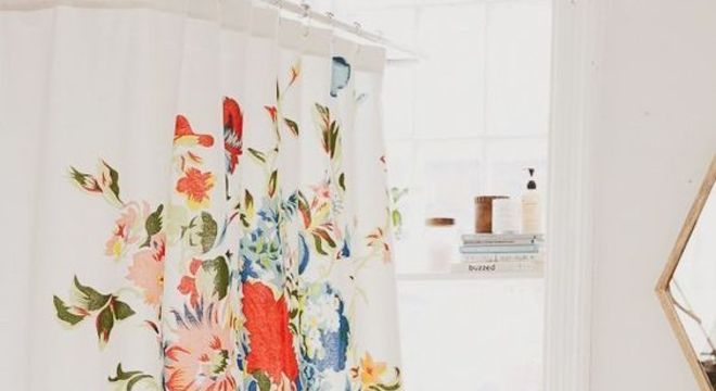 cortina para banheiro - cortina colorida 