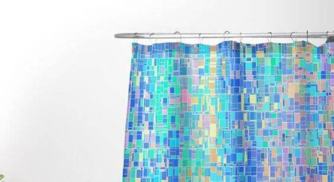 cortina para banheiro - cortina com detalhe divertido