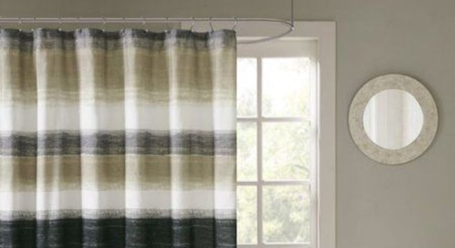 cortina para banheiro - cortina com listras 