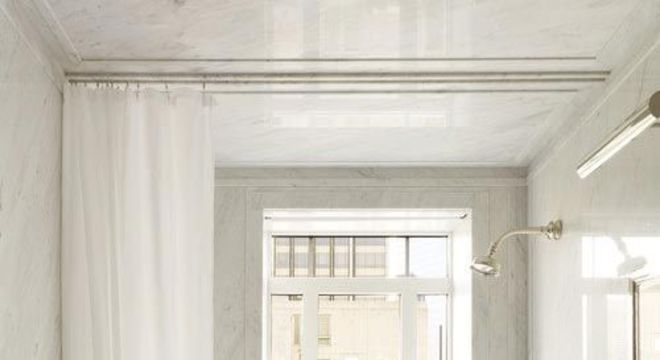 cortina para banheiro - cortina de banheiro branca simples 