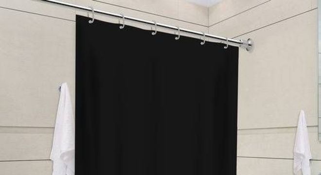 cortina para banheiro - cortina inteiramente preta 