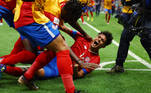 Tejeda comemora o gol de empate da Costa Rica contra a Alemanha