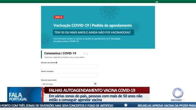 Covid 19 Falhas No Autoagendamento Da Vacinacao Record Europa R7 Fala Portugal