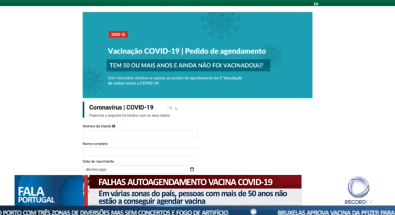 Covid 19 Falhas No Autoagendamento Da Vacinacao Record Europa R7 Fala Portugal