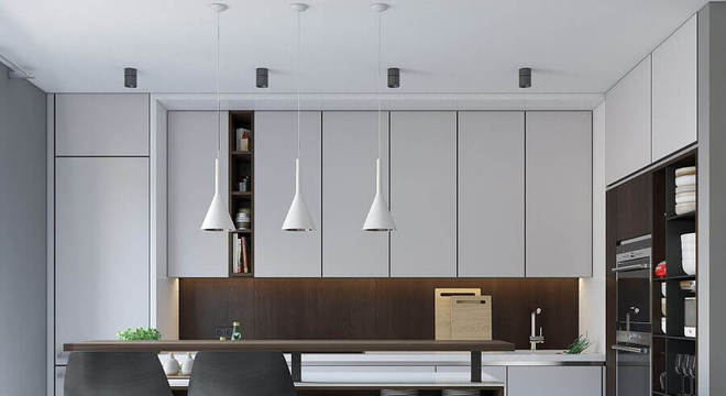 cozinha planejada com ilha moderna