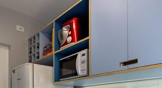 Cozinhas Pequenas decorada-azul-clara