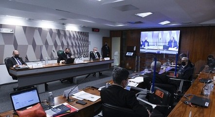 Na imagem, oitiva da CPI da Covid no Senado