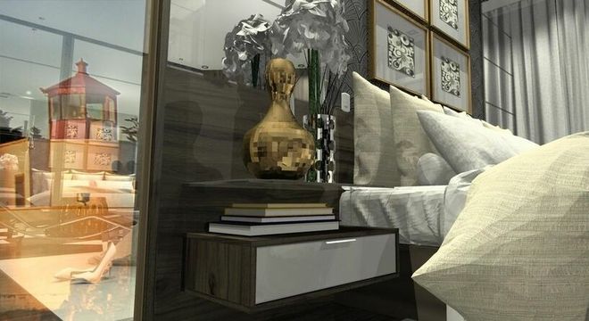 criado mudo suspenso - criado mudo em quarto de casal 