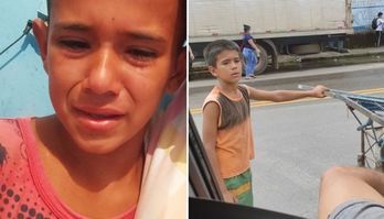 Criança que junta ferro velho para ajudar mãe com aluguel recebe apoio (Criança junta ferro velho para ajudar mãe pagar aluguel atrasado e recebe apoio de internautas com vaquinha)