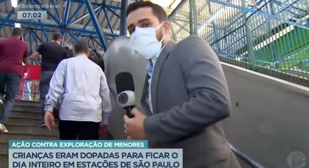 Reportagem do Balanço Geral Manhã durante operação para inibir exploração infantil 
