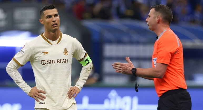 Cristiano Ronaldo na derrota do Al-Nassr por 2 a 0 para o Al-Hilal