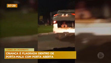 Vídeo: criança é flagrada em porta-malas aberto de carro em movimento no DF