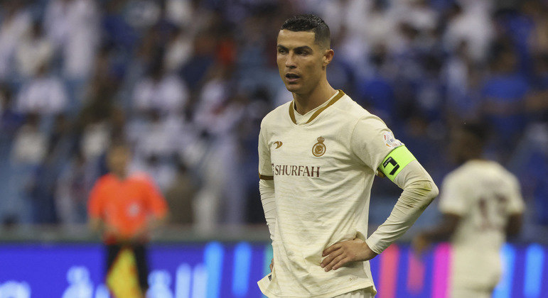 Cristiano Ronaldo durante derrota do Al-Nassr no Campeonato Saudita