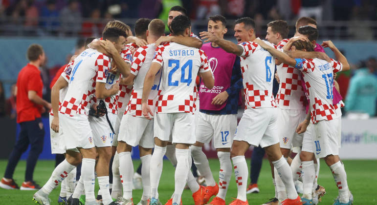 Jogadores da Croácia comemoram o terceiro lugar na Copa do Mundo de 2022