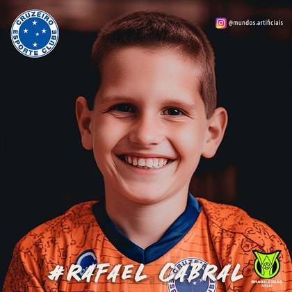 Cruzeiro: versão criança do goleiro Rafael Cabral, criada com auxílio de inteligência artificial.