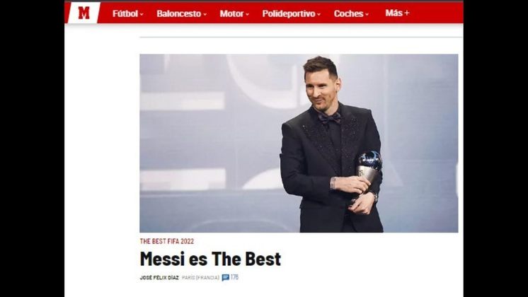 Curiosamente, o 'Marca', também da Espanha, utilizou a mesma manchete do concorrente. 